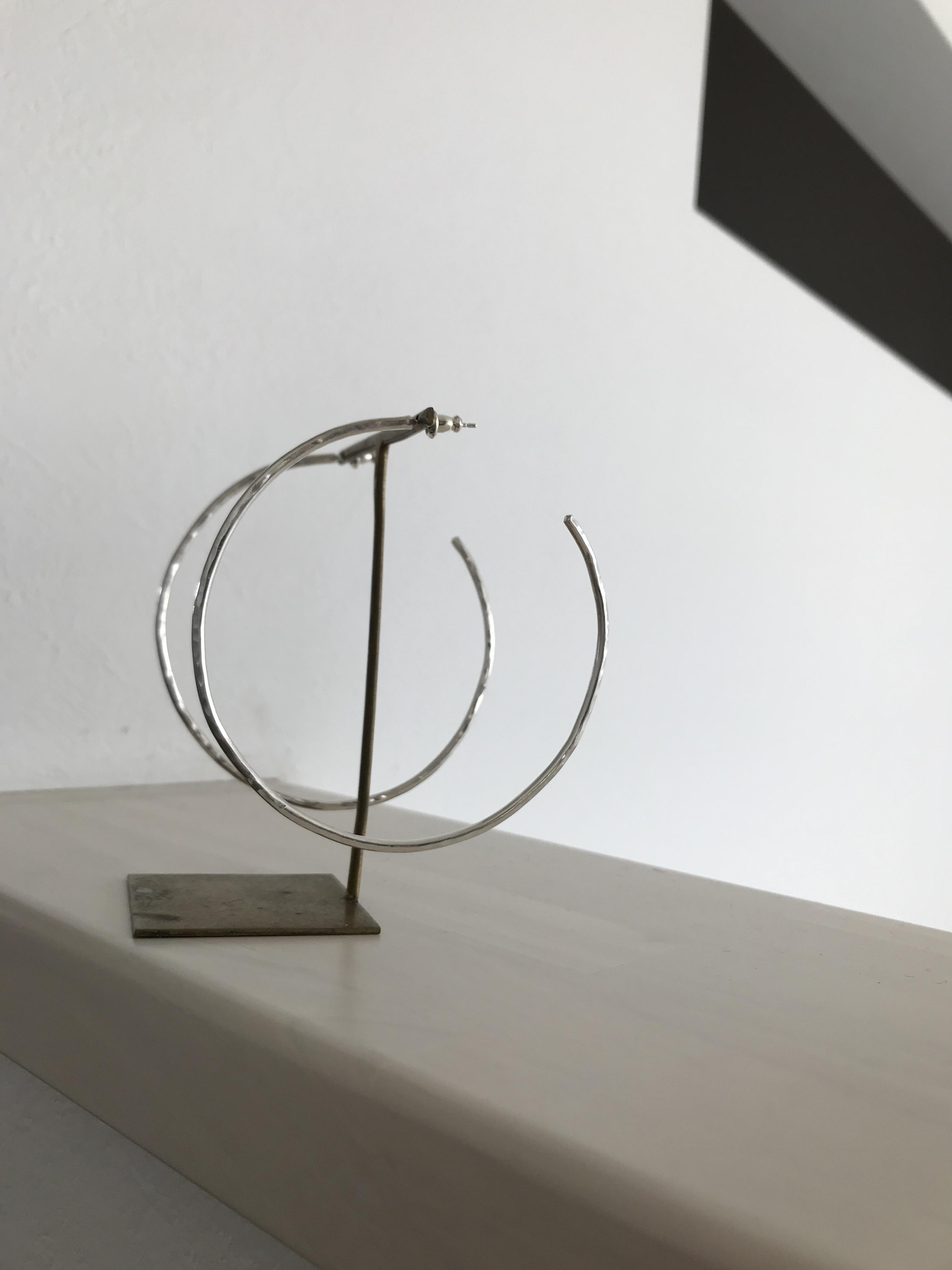 silver950 】とても大きな シルバー フープピアス 7センチ 大ぶり