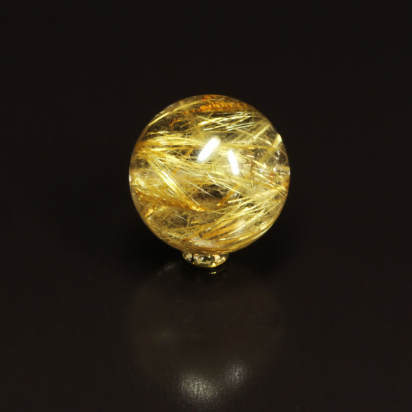 透明度抜群で虹が素敵】現品1粒売り ゴールドルチル 金針水晶 17ミリ 