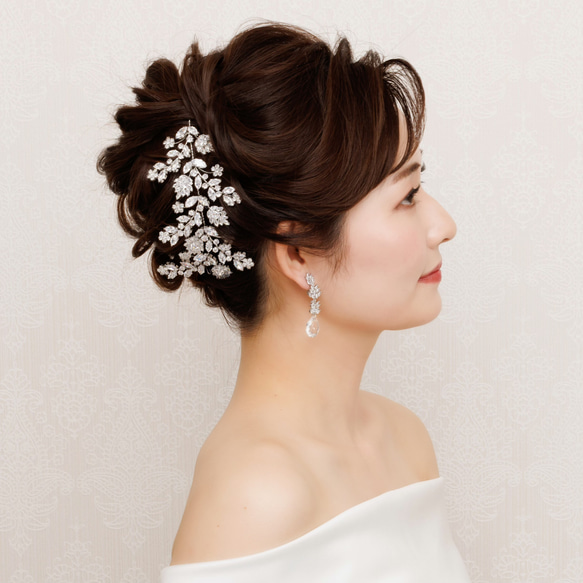 GS099ヘッドドレス　ウェディング　ブライダル ヘアアクセサリー リーフ    結婚式 3枚目の画像