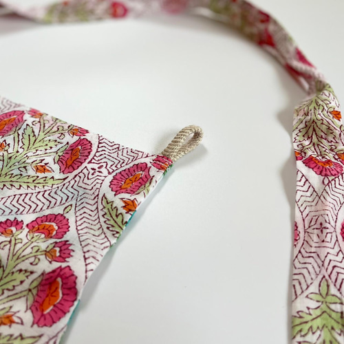 ブロックプリント☆リバーシブルエプロンNo.2大人用 エプロン tette