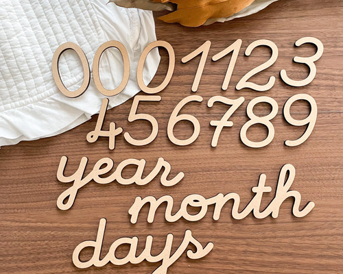 ウールレター 月齢フォト set 数字 month days ｶﾗﾌﾙ 雑貨