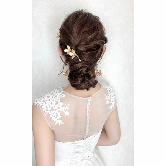 MA90ヘッドドレス ブライダル ヘアアクセサリー リーフ カチューシャ ゴールド  結婚式 花嫁　 8枚目の画像