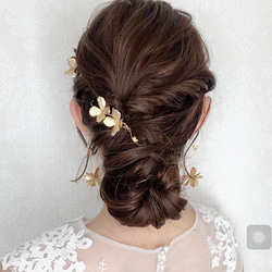 MA90ヘッドドレス ブライダル ヘアアクセサリー リーフ カチューシャ ゴールド  結婚式 花嫁　 2枚目の画像