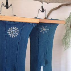 〘10%off〙藍染めdecolouration organic leggings*草木染めやみつきレギンススパッツ 6枚目の画像