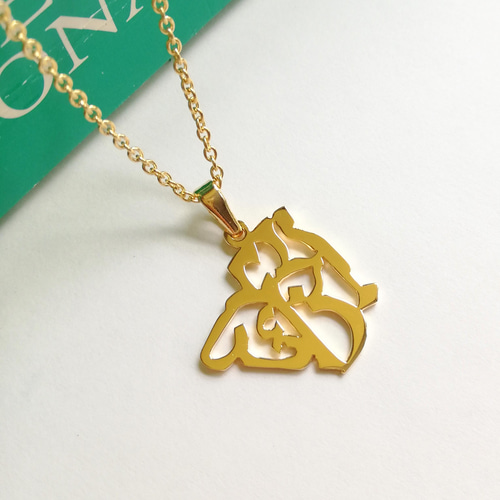 アラビア語 “ALGERIA(アルジェリア)” 文字絵 ペンダント ネックレス