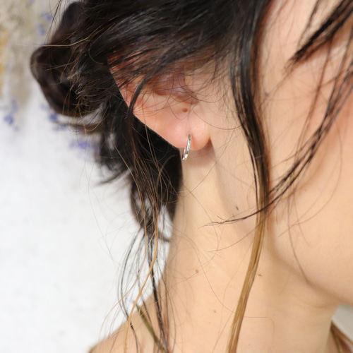 1.5SS×つちめ×silver ×両耳用】フープピアス 受注制作 メンズ