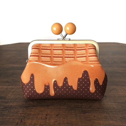 とろけるチョコレートの親子がま口ミニ財布（あめ玉ツマミ）／全6色