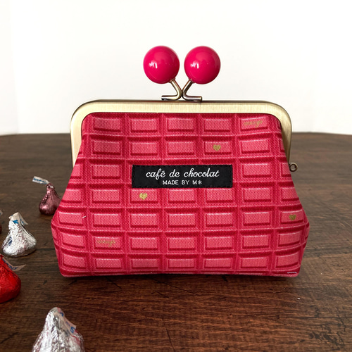 とろけるチョコレートの親子がま口ミニ財布（あめ玉ツマミ）／全6色