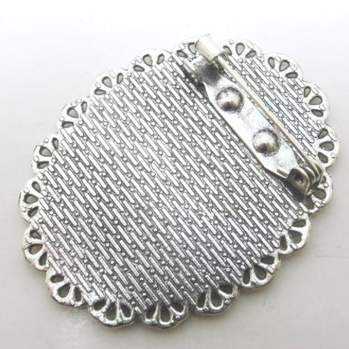 再販 40×30mm用レースフレームブローチセッティング（AG/AS） 金具