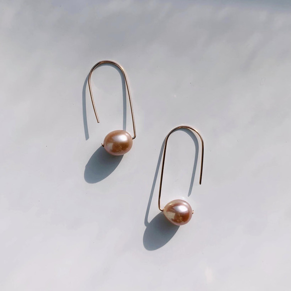 Alana珍珠耳環 - 玫瑰金(14K包金)/Alana Pearl Earrings-Rose Gold(14KGF) 第1張的照片