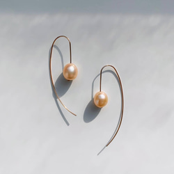 Ariel美人魚珍珠耳環 - 玫瑰金(14K包金) / Ariel Pearl Earrings (14KGF) 第1張的照片