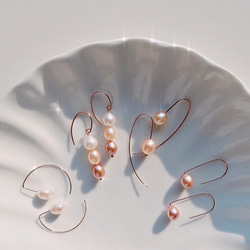 Ariel美人魚珍珠耳環 - 玫瑰金(14K包金) / Ariel Pearl Earrings (14KGF) 第6張的照片