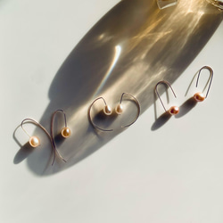Ariel美人魚珍珠耳環 - 玫瑰金(14K包金) / Ariel Pearl Earrings (14KGF) 第5張的照片