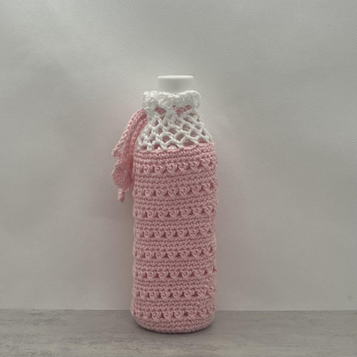 500ml クロスステッチのペットボトルカバー（ピンク） その他ケース