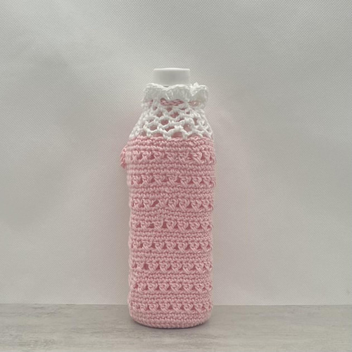 500ml クロスステッチのペットボトルカバー（ピンク） その他ケース
