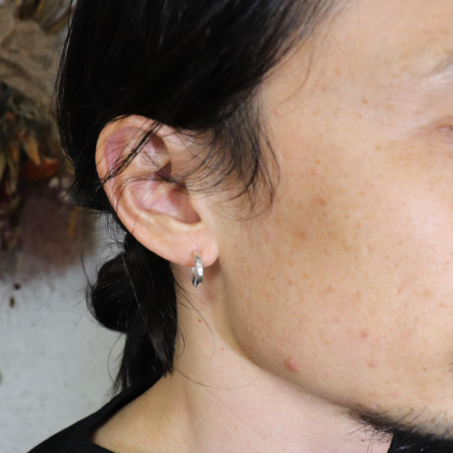3.0 SS×つちめ×silver ×片耳用 】フープピアス つちめ メンズピアス