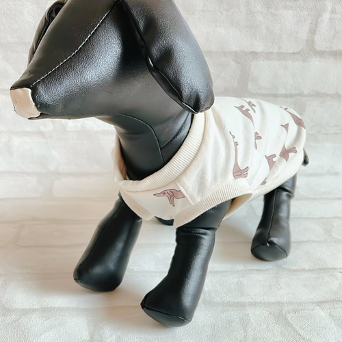 ダックス服 3サイズ タンクトップ ダックス柄 生成り 愛犬服