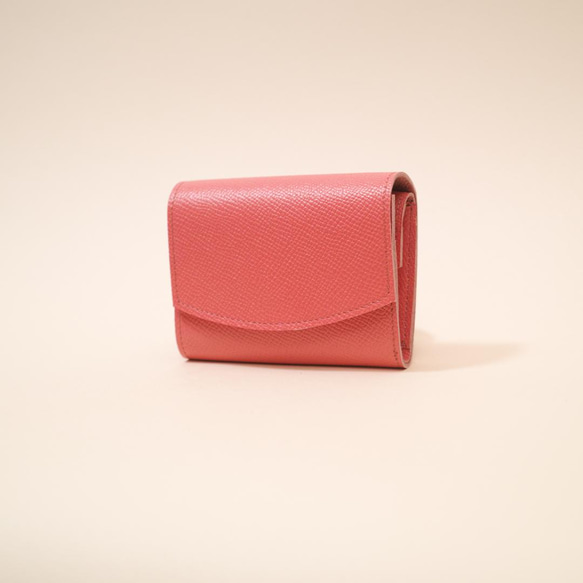 ◎スペシャルプライス◎ドイツ製の高級皮革で仕立てたミニ財布(アザレアピンク) 1枚目の画像