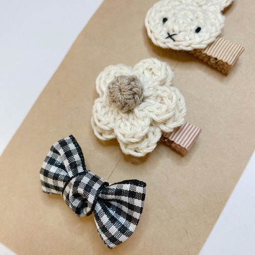 ꫛꫀꪝ【大人チェックリボン】ベビーヘアクリップ　キッズヘアクリップ　ヘアピン ꫛꫀꪝ【大人チェックリボン】ベビーヘアクリップ キッズヘアクリップ