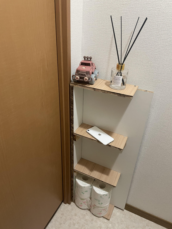 [賃貸の方におすすめ！] トイレットペーパー収納棚  11cm×30cm×85cm   壁に穴を空けない棚　トイレ収納 9枚目の画像