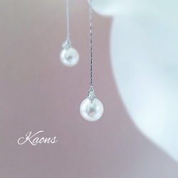 揺れるパールピアス/イヤリングクリスタルピアス/イヤリングロングピアス/イヤリングシンプルピアス/イヤリング 12枚目の画像