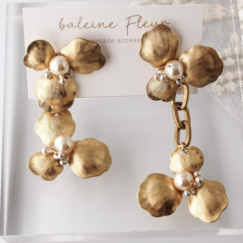 バレーヌフルール】ピアス(ハンドメイド) 結婚式 ブライダル