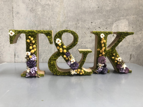 「確認」ぱんな様イニシャルオブジェ イニシャルオブジェ3文字（紫バージョン）再販×8 表札・ネーム