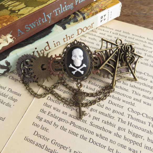 Handmadeバレッタ ︎カメオのオータムカラーバレッタ アンティーク お