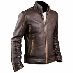 ヤギ革苦しめられた処理ライダージャケット Goat Leather Distressed Jacket 1枚目の画像