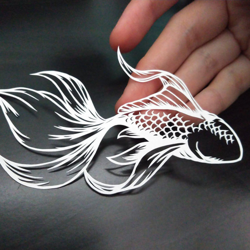 金魚の絵 ぬりえキット「金魚」【切り絵作家 島田実保】 | DIY用から業務