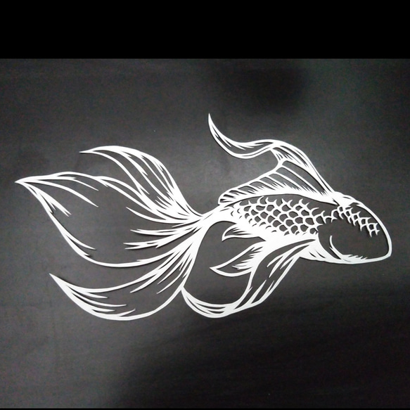 金魚の絵 金魚 切り絵 earstle 通販 13660342｜Creema(クリーマ)