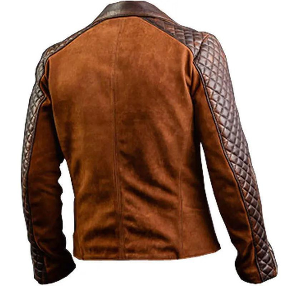 羊革・スエードとワックスを塗った羊革ジャケット Suede and Waxed Sheep Leather Jacket 3枚目の画像