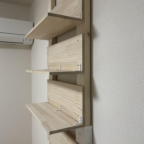 Ü*)ノ♡様専用 ウォールシェルフ 4棚 内容変更有 壁に穴