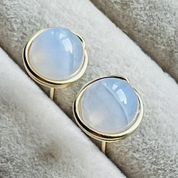 オパライズドウッド ペトリファイドウッド ピアス 希少 14kgf ピアス