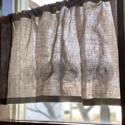 ぐるぐる刺し子のリネンカフェカーテン カーテン yuugorin 通販