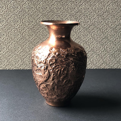 ペルシャの銅製　飾り壺　花器（ガラムザニー）【GHALAM ZANI -001】 3枚目の画像