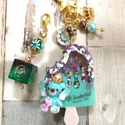 SALE中♥チョコミントアイスの天使のちゃんシャカシャカキーホルダー