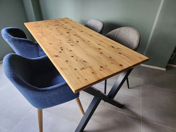 ダイニングテーブル テーブル おしゃれ 一枚板 横幅 100~180cm 北欧 木製 サイズオーダー可【変形Xデザイン】 2枚目の画像