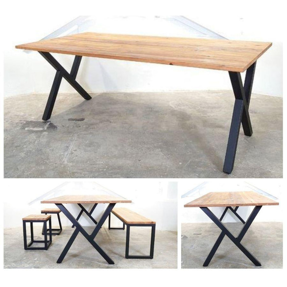 ダイニングテーブル テーブル おしゃれ 一枚板 横幅 100~180cm 北欧 木製 サイズオーダー可【変形Xデザイン】 おしゃれ ダイニングテーブル 180cm 3cm