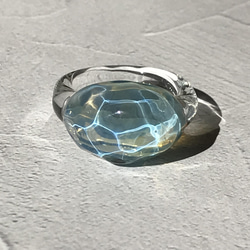 Creema限定！Sea glass ring＊ウォータリーブルー 5枚目の画像