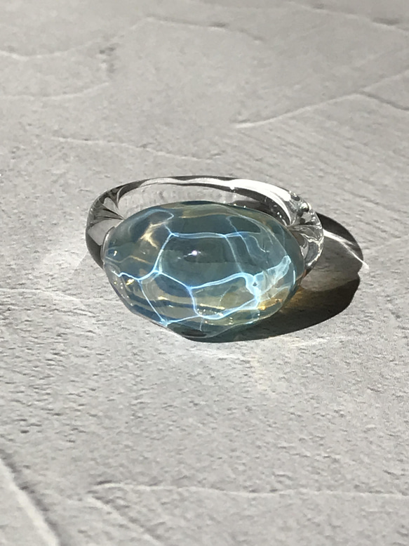 Creema限定！Sea glass ring＊ウォータリーブルー 5枚目の画像