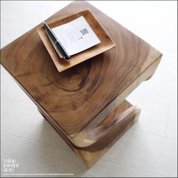 無垢材 ウェーブスツールWNA イス 天然木 椅子 ベンチ 木製スツール ナチュラル 天然木 モンキーポッド 送料無料 9枚目の画像