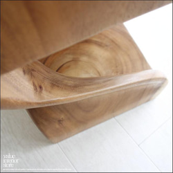 無垢材 ウェーブスツールWNA イス 天然木 椅子 ベンチ 木製スツール ナチュラル 天然木 モンキーポッド 送料無料 4枚目の画像