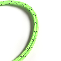 パラコード製リールクリップ付ネックストラップ（反射蛍光緑色・太さ３ｍｍ）送料込価格 3枚目の画像