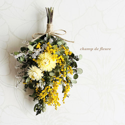 ミモザのスワッグ -cream- スワッグ 花工房 champ de fleure 通販