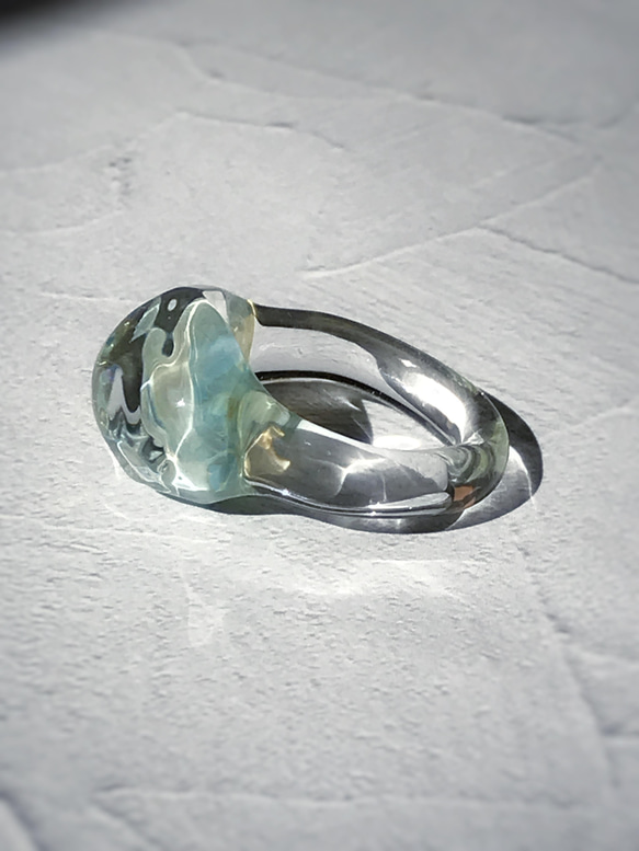 Creema限定！Sea glass ring＊ウォータリーブルーライト 5枚目の画像