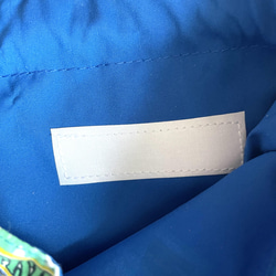 フィッシング&キャンプ巾着袋　25×20  ループ、撥水加工裏付き　ブルー 3枚目の画像