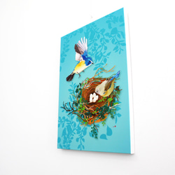 パネル作品【小】「青い鳥の幸せ」（A5・B5サイズ） 7枚目の画像