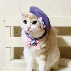 送料無料☆彡《受注製作》紫陽花セーラー♡セーラー服風〜猫の首輪 3枚目の画像