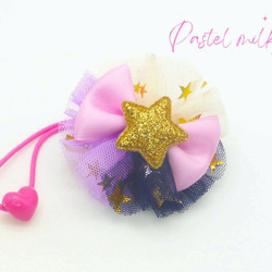 ふわふわチュール♡ゆめかわ木馬♡ヘアゴム ♡グリーン♡リボン ふわふわチュール♡ゆめかわ木馬♡ヘアゴム ♡グリーン♡リボン